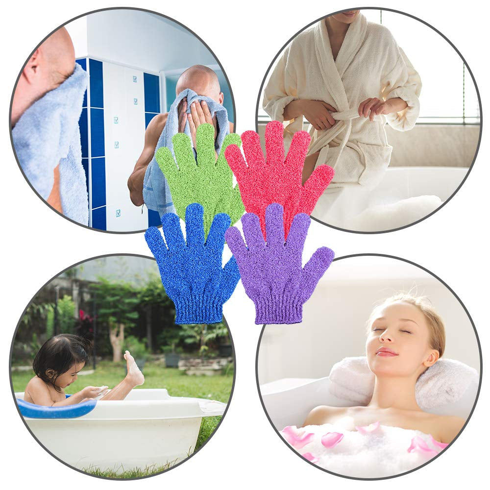 28 Pcs Exfoliating Gloves Bath Gloves Body Wash Mitt Scrubbing Exfoliator Glove for Shower, Spa, Massage, Body Scrub, Dead Skin Cell Remover