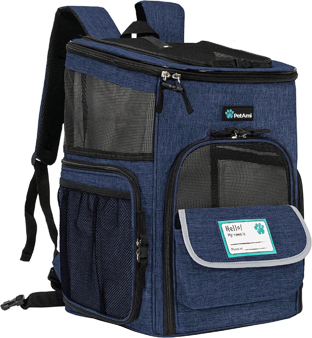 Dog Backpack Carrier, Airline Approved Cat Backpacks for Carrying Small Large Cats, Pet Carrier Back Pack, Ventilated Soft Sided for Travel, Hiking, Camping, Max 18 Lbs, Charcoal