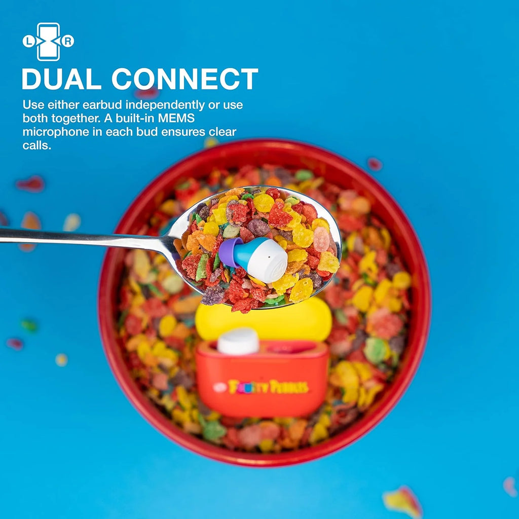 Fruity Pebbles X  GO Air POP Bluetooth 5.1 In-Ear Earbuds with Charging Case, Multicolor