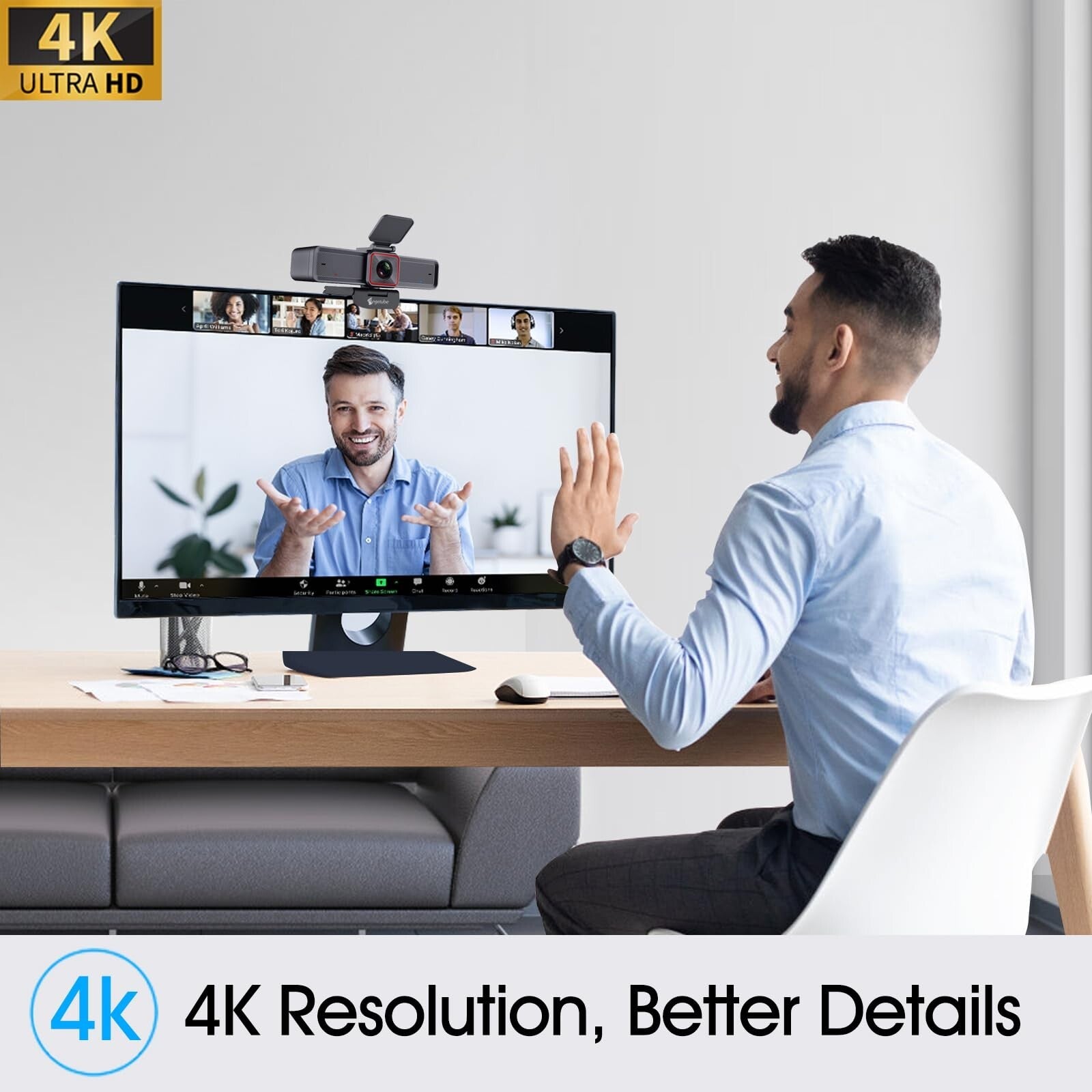 Angetube 4K Webcam with AI Tracking,Remot