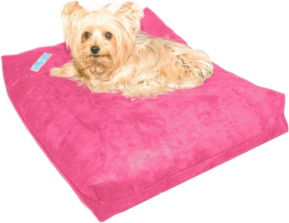 Shredded Memory Foam Orthopedic Bed with Removable Washable Cover and Water Proof Inner Fabric, Extra Large (55-Inch-By-37-Inch), Hot Pink Microfiber, for Dogs