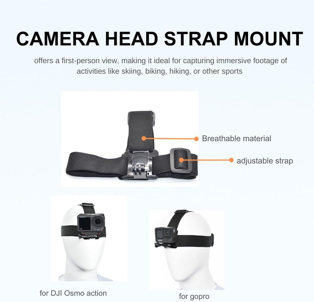 Accessory Kit for DJI Osmo Action: Camera Chest Strap, Camera Head Mount, Camera