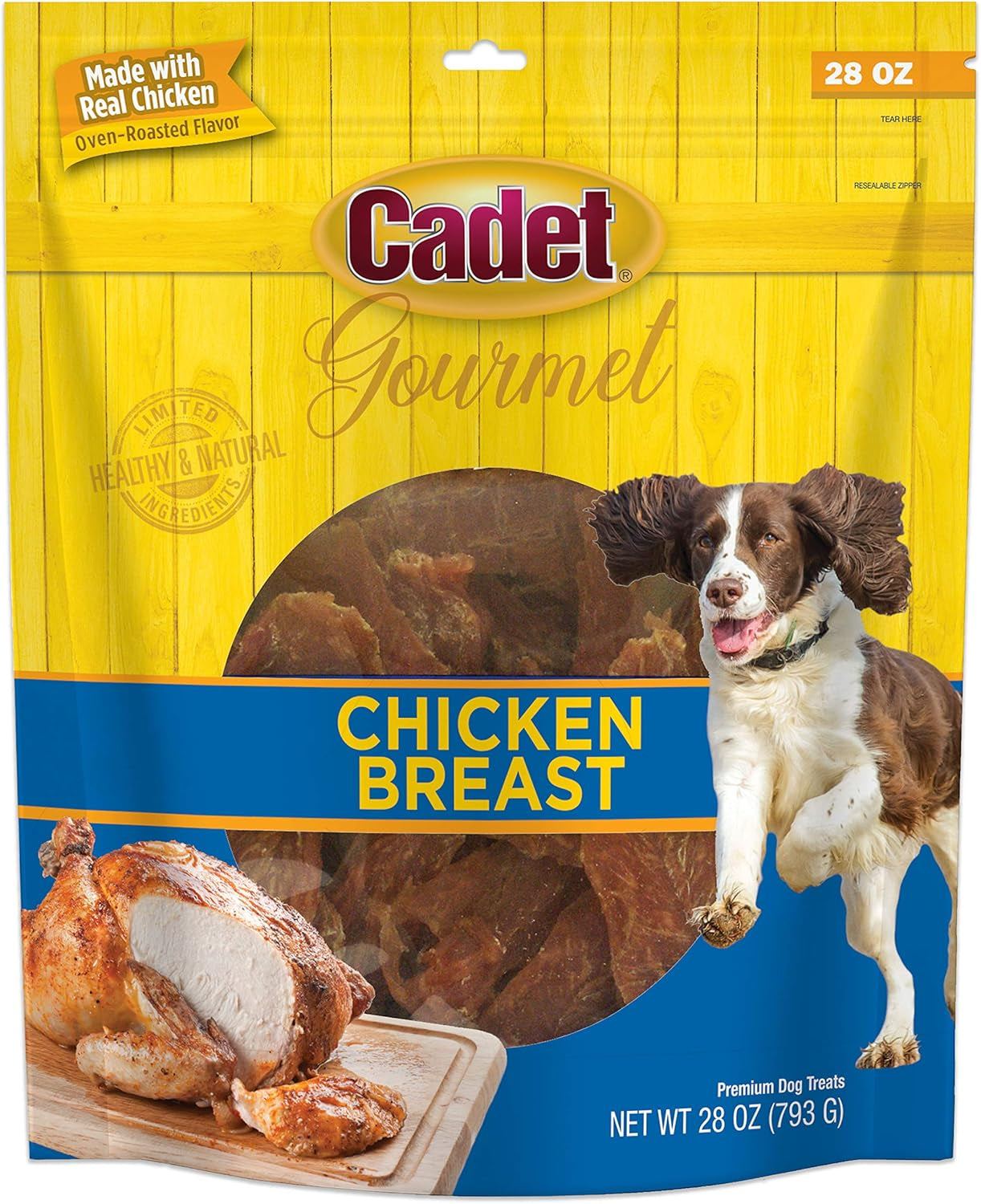 Gourmet Duck Breast Jerky Dog Treats, Healthy, Long-Lasting High-Protein Training Treats for Small & Large Dogs, 40 Oz.