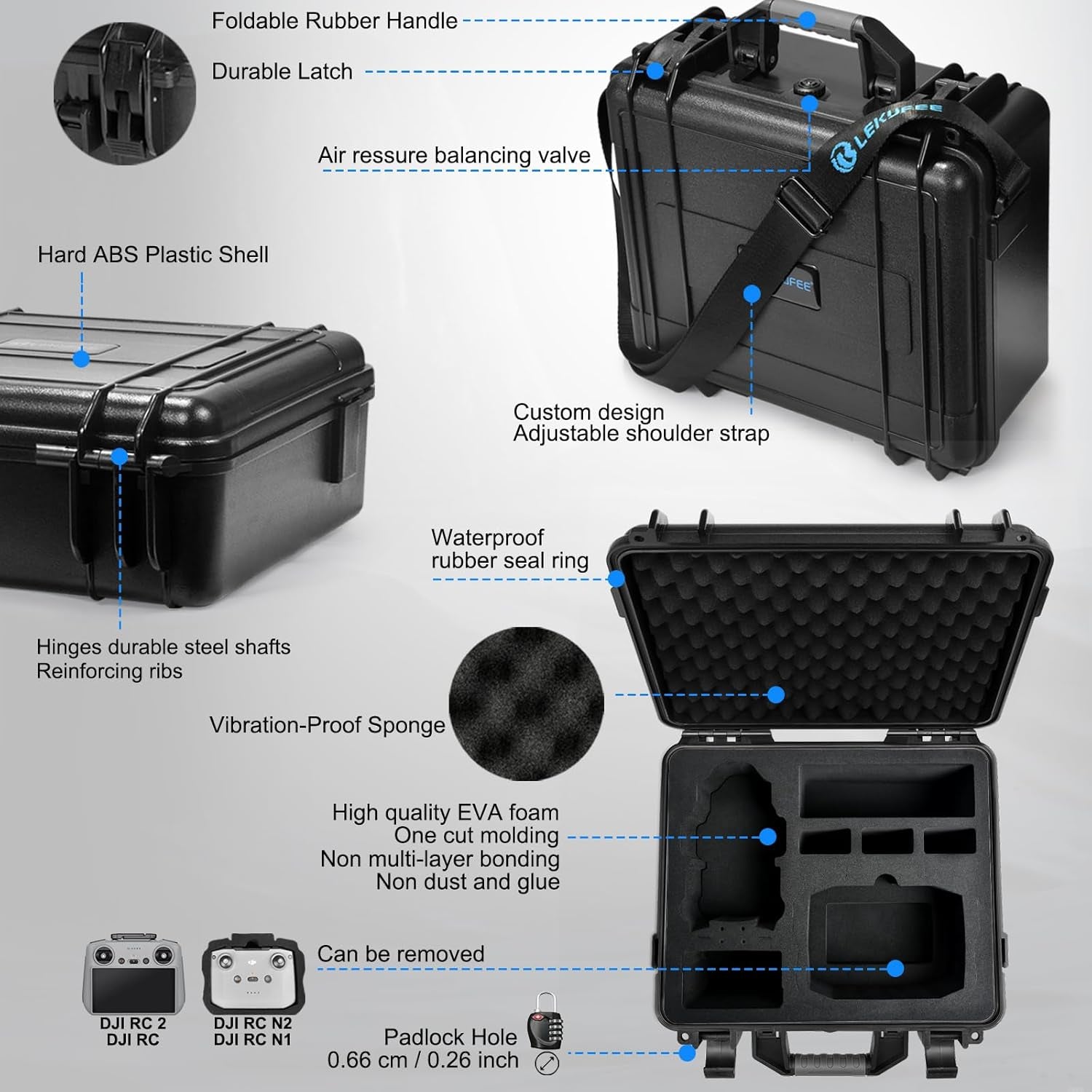 Waterproof Hard Carrying Case Compatible with DJI Mini 4 Pro Drone/Dji Mini 4/Mi