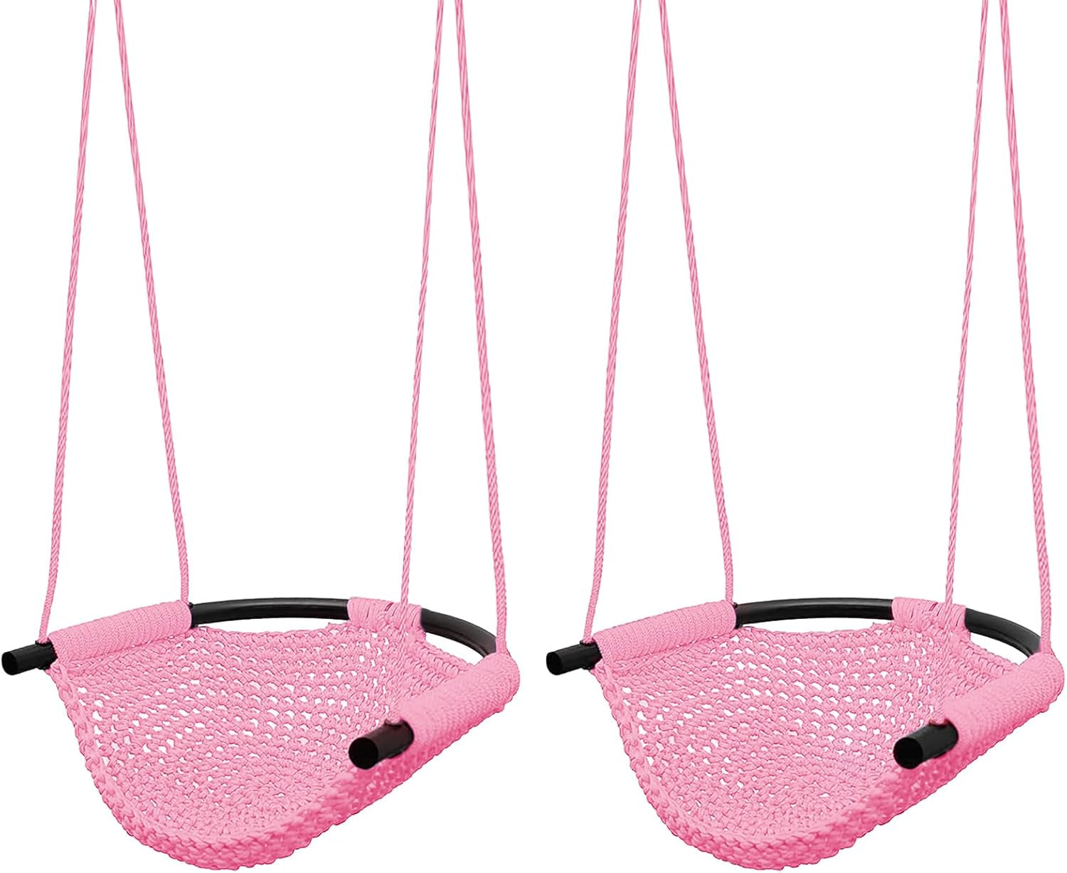 Swing Seat for Kids Heavy Duty Rope Play Secure Children Swing Set,Perfect for Indoor,Outdoor,Playground,Home,Tree,With Snap Hooks and Swing Straps,440 Lbs Capacity,Pink