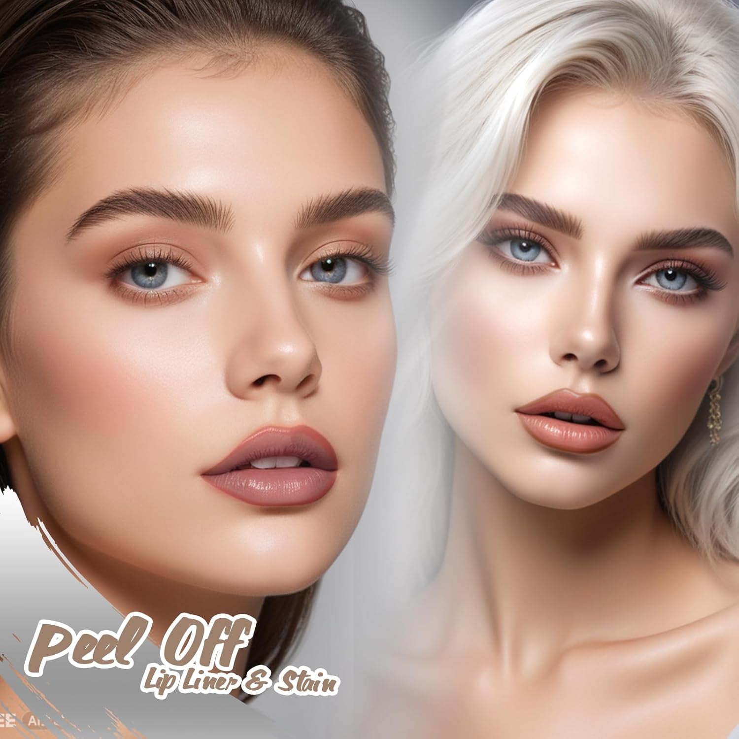 4 Colors Peel off Lip Liner, Peel off Lip Stain Set Tattoo Lip Liner with Tweezer,Waterproof, Long Lasting Lip Stain, Highly Pigmented Matte Finish Lip Tint Stain