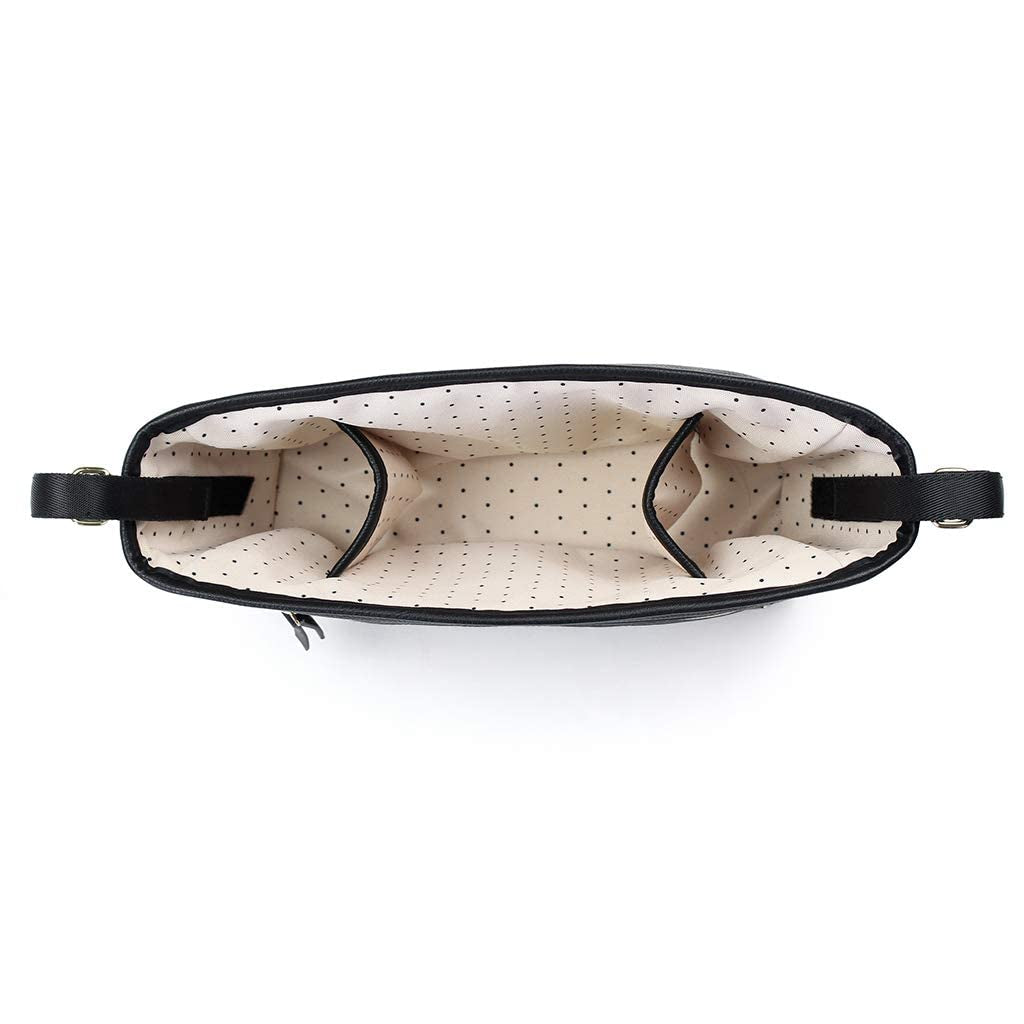 Adjustable Stroller Caddy / Organizer - Stroller Organizer Bag Featuring Front Zippered Pocket, 2 Built-In Interior Pockets & Straps to Fit Nearly Any Model (Black with Gold Hardware)