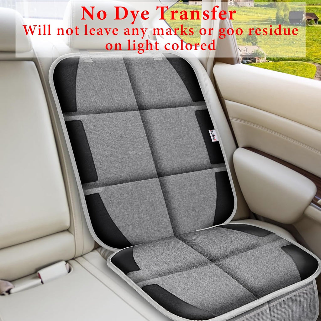 Car Seat Protector, Non-Slip Backing Will Not Leave Imprint, Waterproof Thicker Car Seat Cover for SUV, Sedan, Truck, Leather Car Seat Cushion (Gray Black)