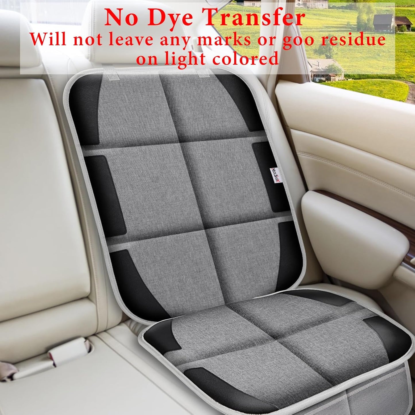 Car Seat Protector, Non-Slip Backing Will Not Leave Imprint, Waterproof Thicker Car Seat Cover for SUV, Sedan, Truck, Leather Car Seat Cushion (Gray Black)