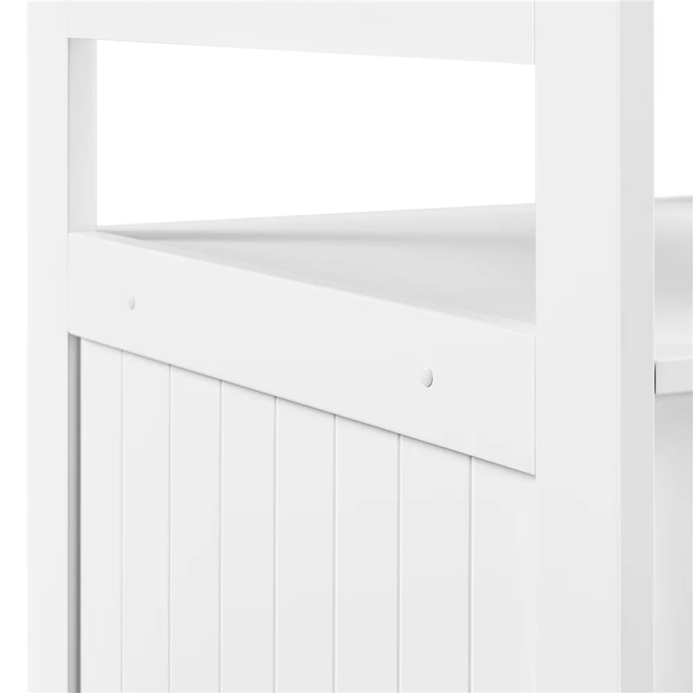 Wooden Cat Litter Box Enclosure with Open Shelf,White