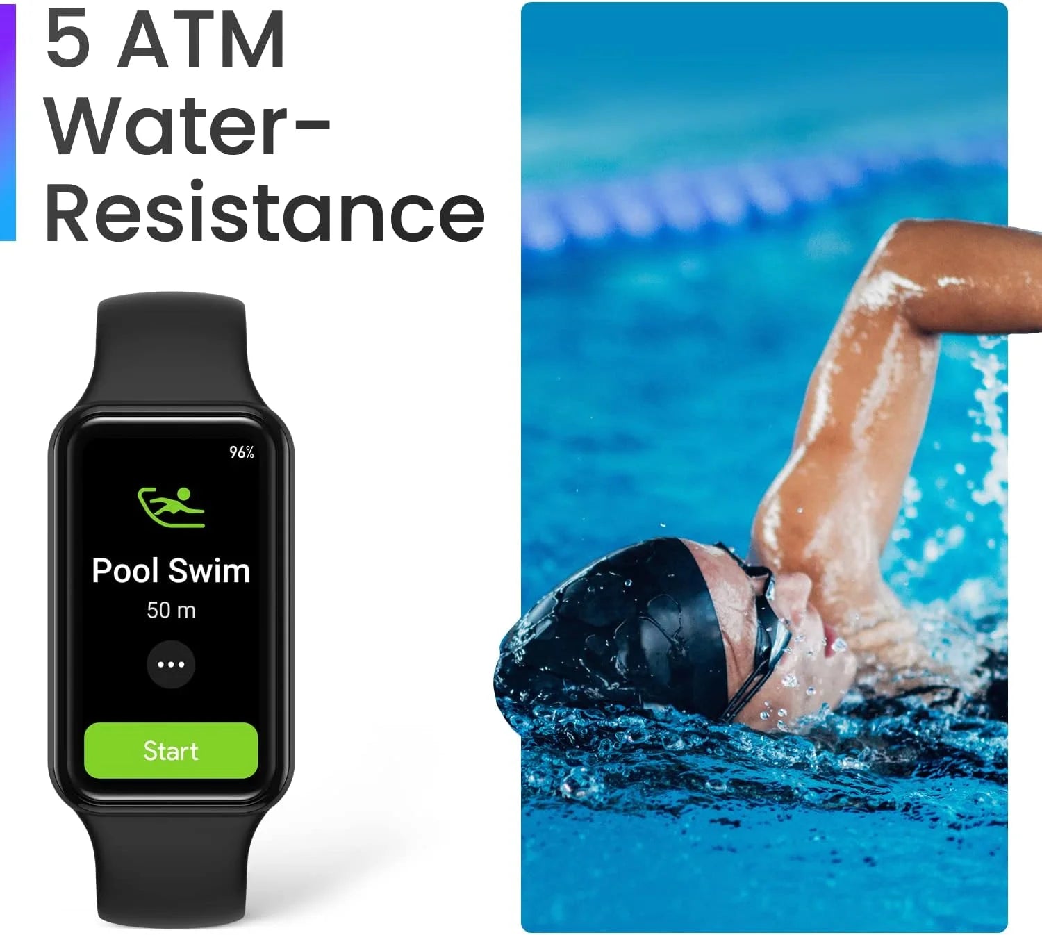 Band 7 Fitness Tracker: Steps, Heart Rate, 18-Day Battery, Sleep & Water Resistant, Black