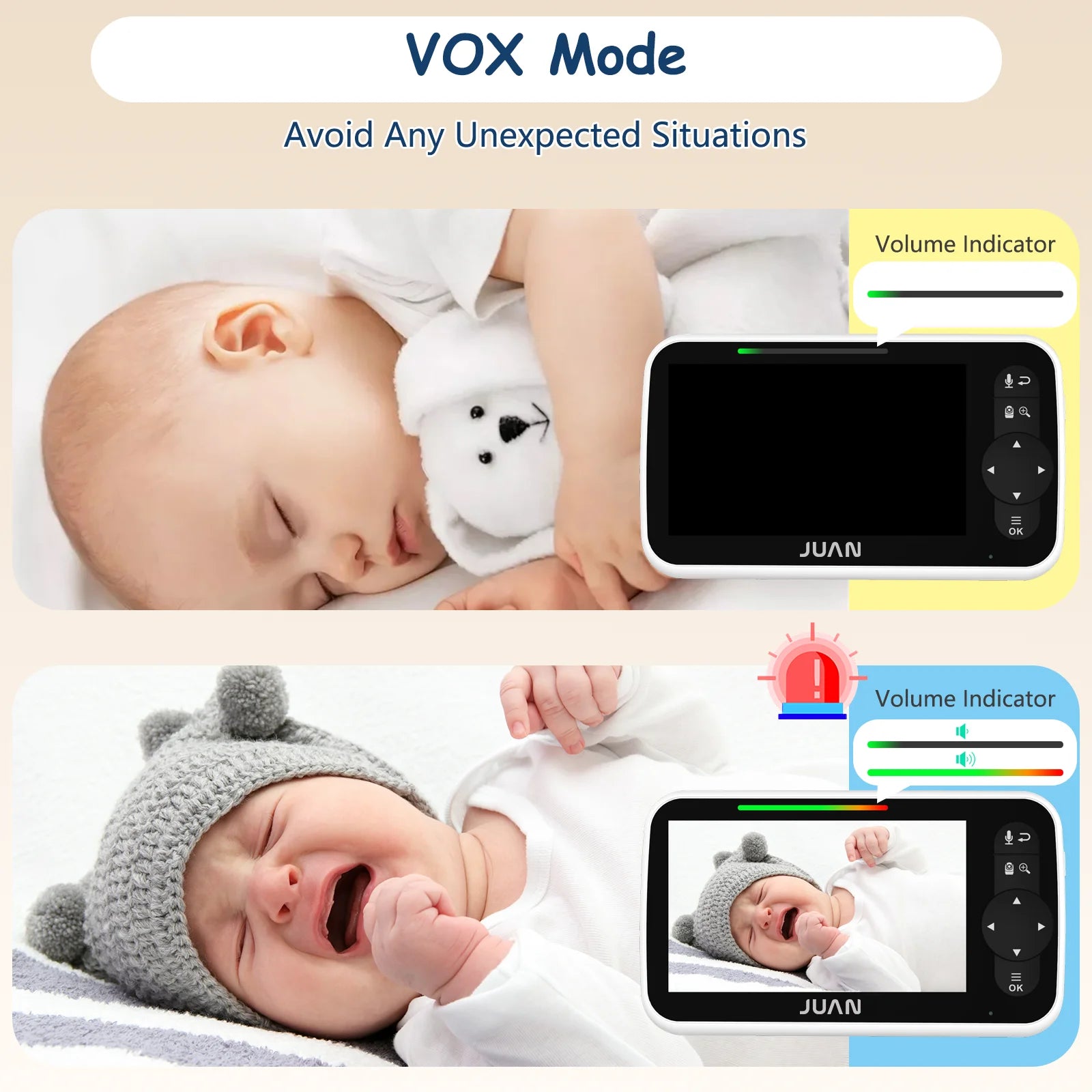 Baby Monitor with Camera and Audio, Video Baby Monitor with No Wifi, 5 Inch Large LCD Screen