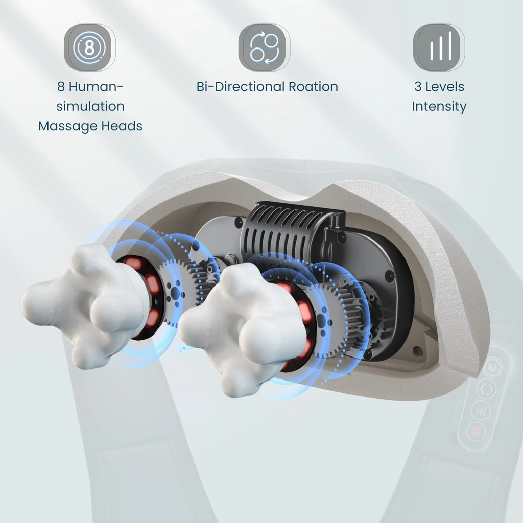 Neck and Shoulder Massager with Heat, 3D Deep Tissue Kneading Shiatsu Massager for Muscle Relief, Gift for Women Men Christmas