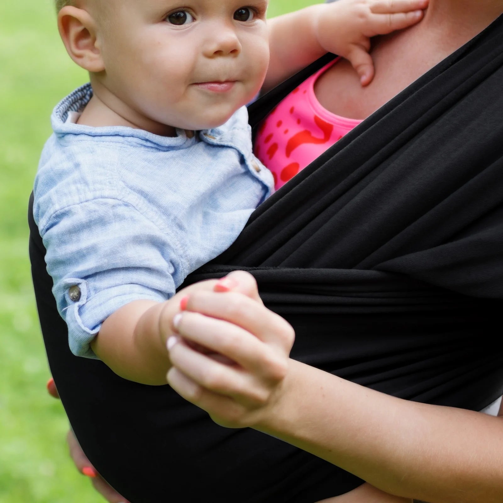 Wrap Carrier Organic Cotton Adjustable Slings ,For Newborn,Infant,Toddlers 35 Lbs,Black