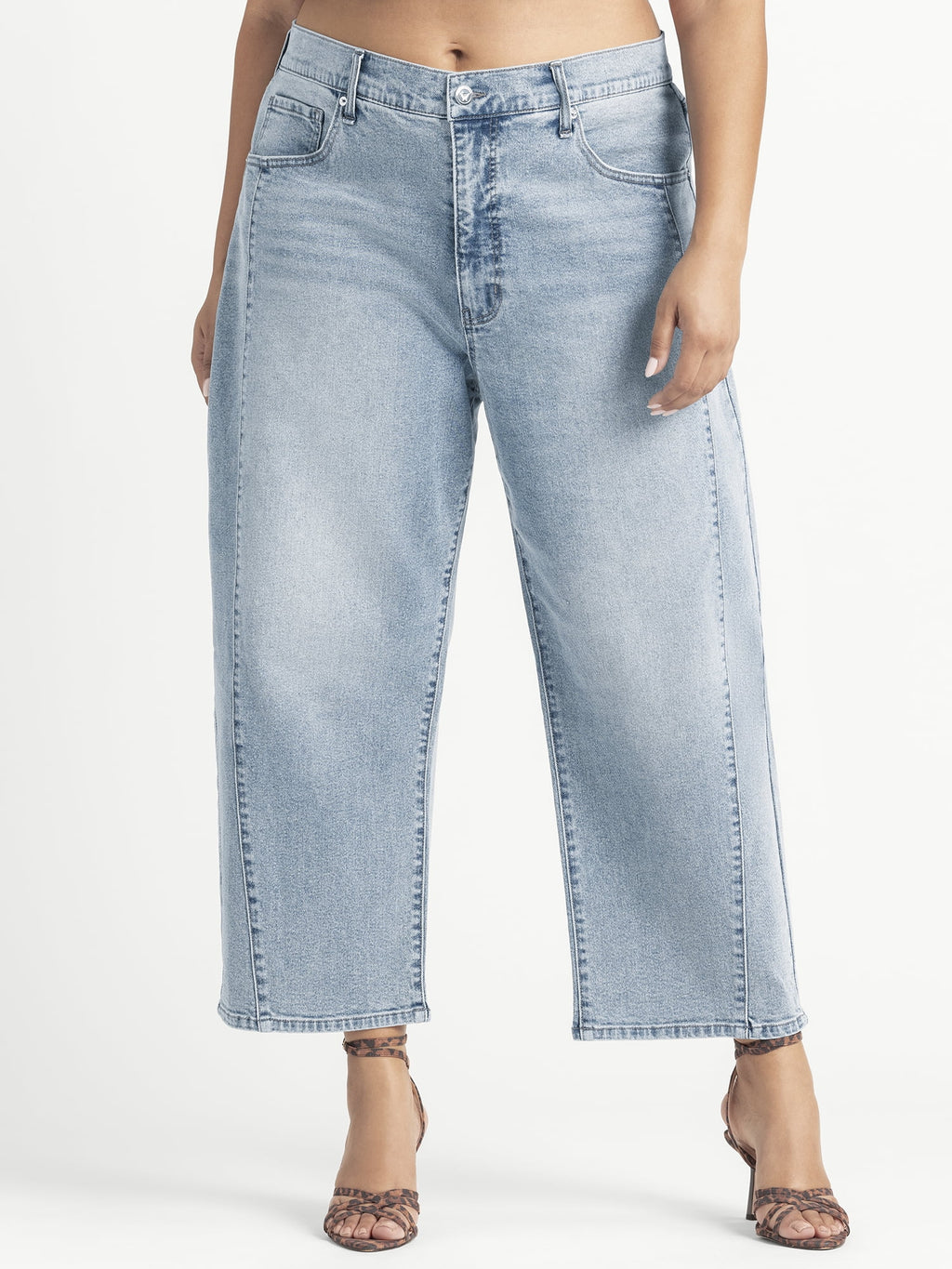 Women'S and Women'S plus Myrtle Barrel Leg Jeans, Sizes 2-24W