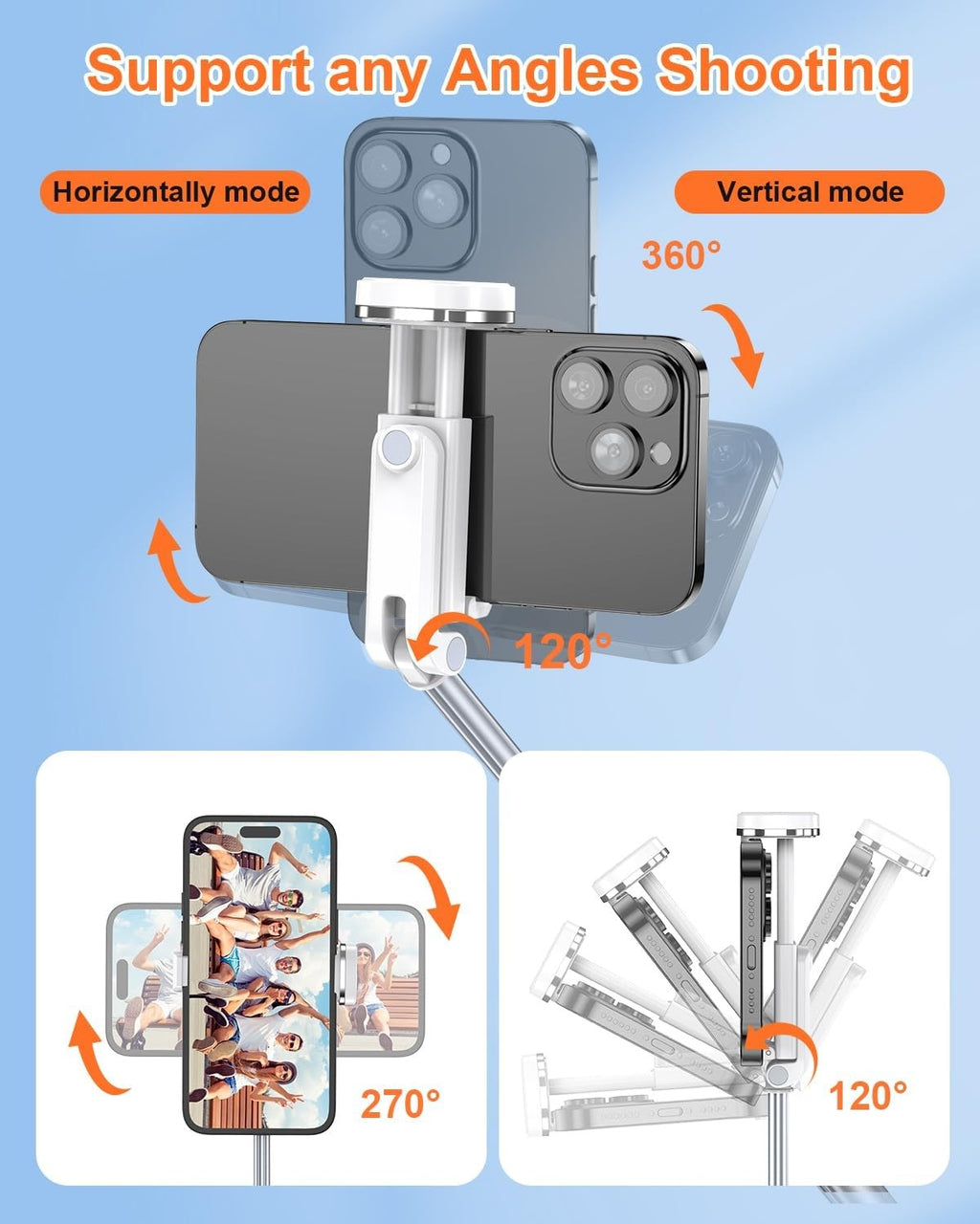Selfie Stick,67 Inch/1.7 Meter Selfie Stick Tripod