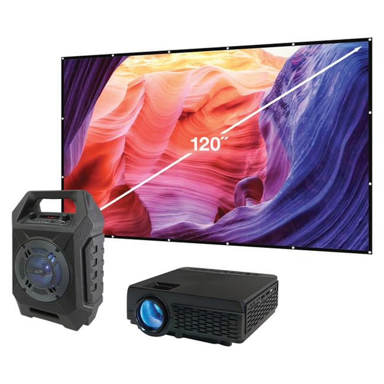 Pop-Up Movie Theater Projector Bundle, The2021Bdl,Black