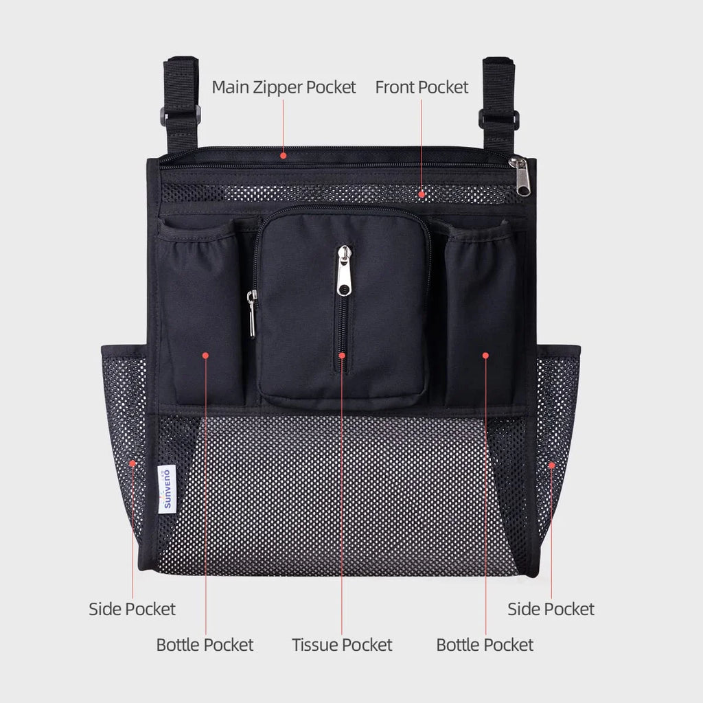 Universal 2 in 1 Insulated Cup Holders Stroller Organizer, Black