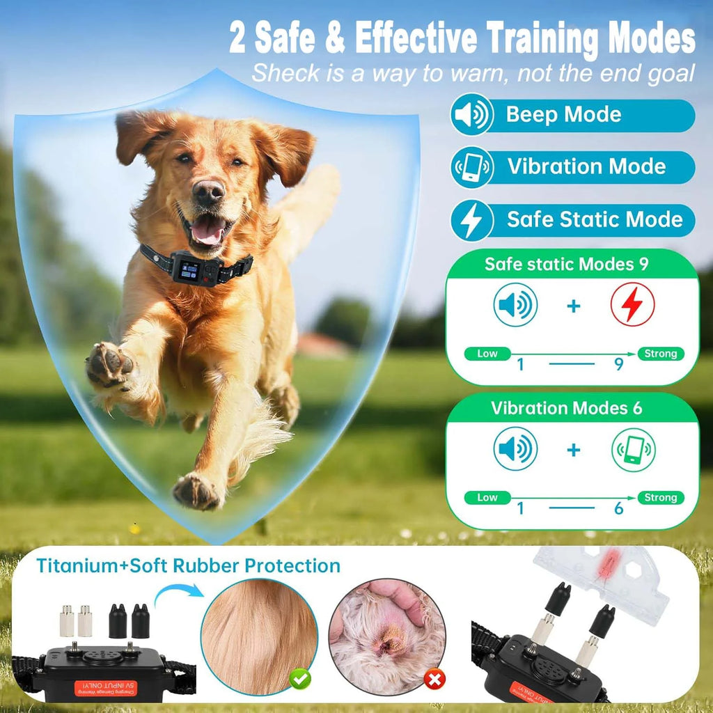 GPS Wireless Dog Fence System,  Electric Dog Collar Fence with Satellite GPS, Waterproof & Rechargeable, 3 Training Modes, 15~2200 Yards Range for Outdoor Pet Containment