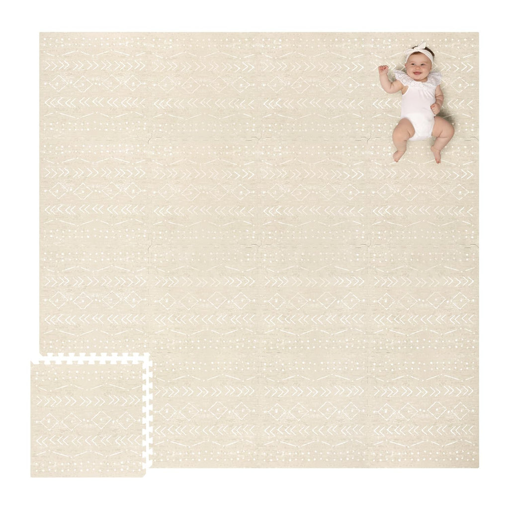 Baby Play Mat for Floor – 4X6Ft Gray | Soft Non Toxic Premium EVA Foam Tiles for Tummy Time, Crawling & Playroom – Waterproof Interlocking Floor Mat for Babies & Toddlers (6 Tiles)