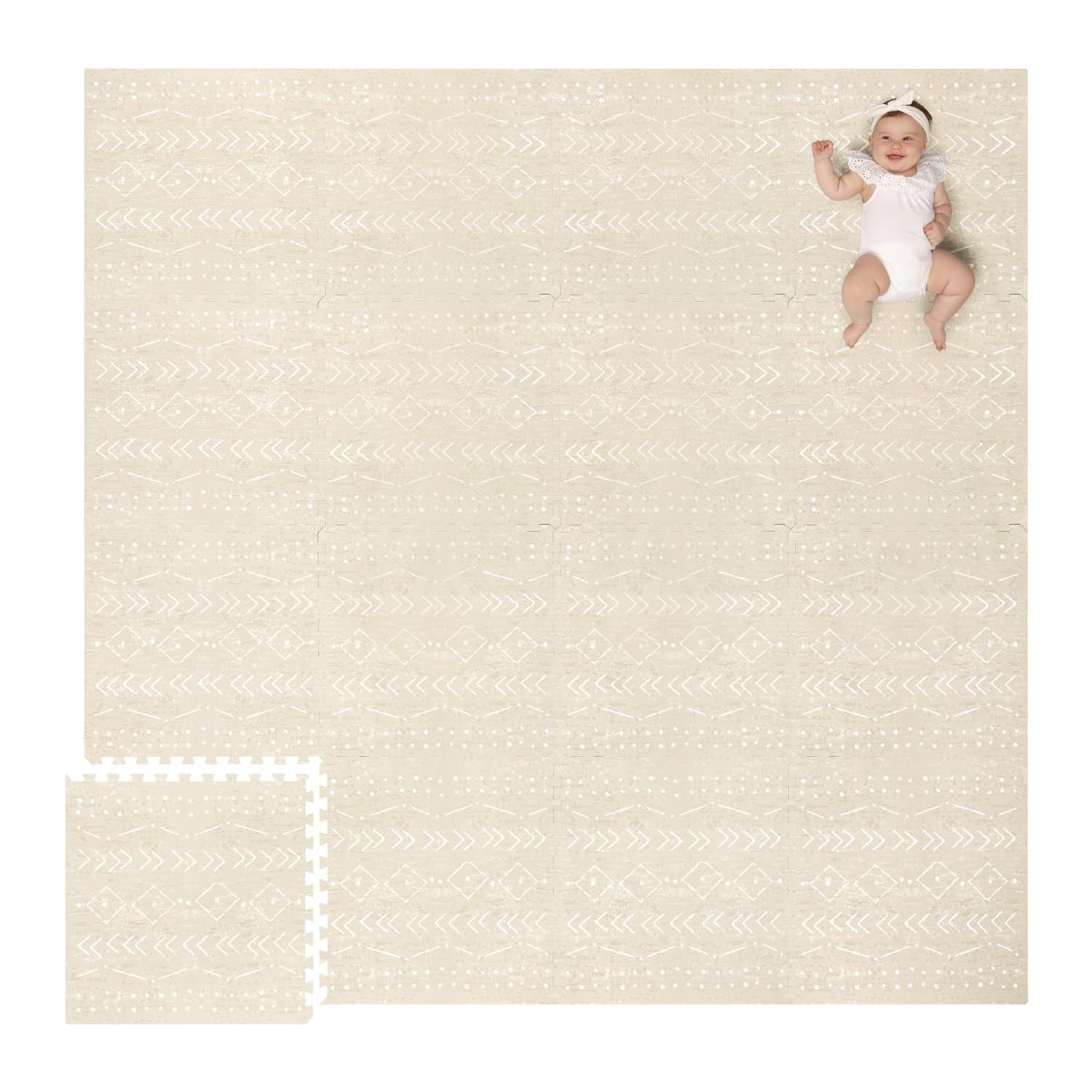 Baby Play Mat for Floor – 4X6Ft Gray | Soft Non Toxic Premium EVA Foam Tiles for Tummy Time, Crawling & Playroom – Waterproof Interlocking Floor Mat for Babies & Toddlers (6 Tiles)