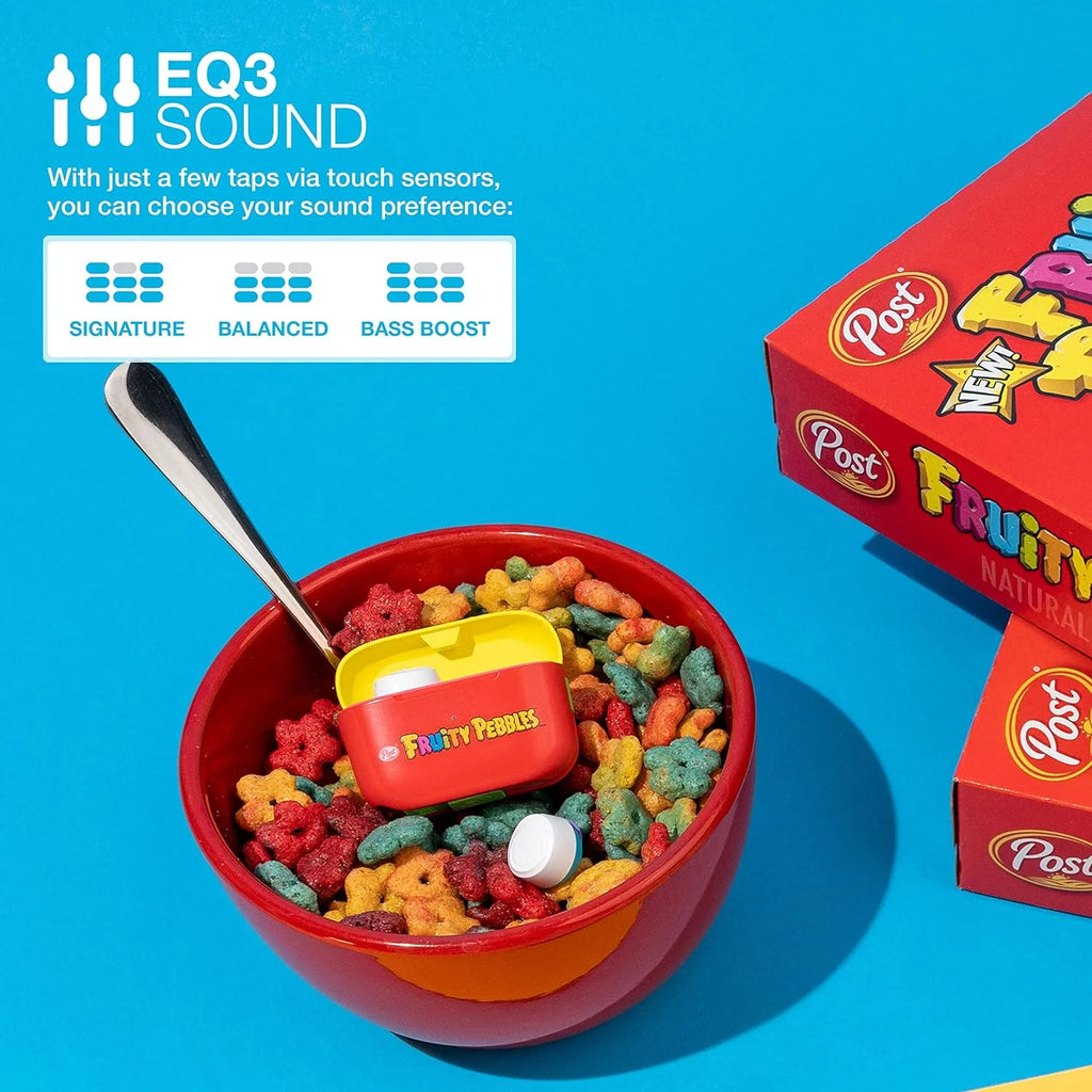 Fruity Pebbles X  GO Air POP Bluetooth 5.1 In-Ear Earbuds with Charging Case, Multicolor