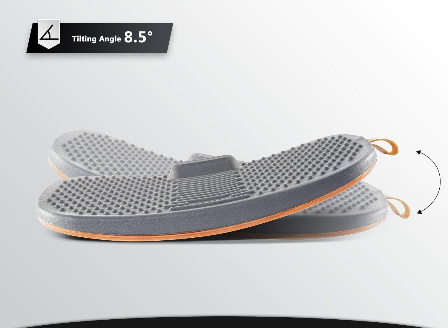 Standing Desk Mat with anti Fatigue Bar, Wooden Wobble Balance Board with Ergonomic Design Comfort Floor Mat