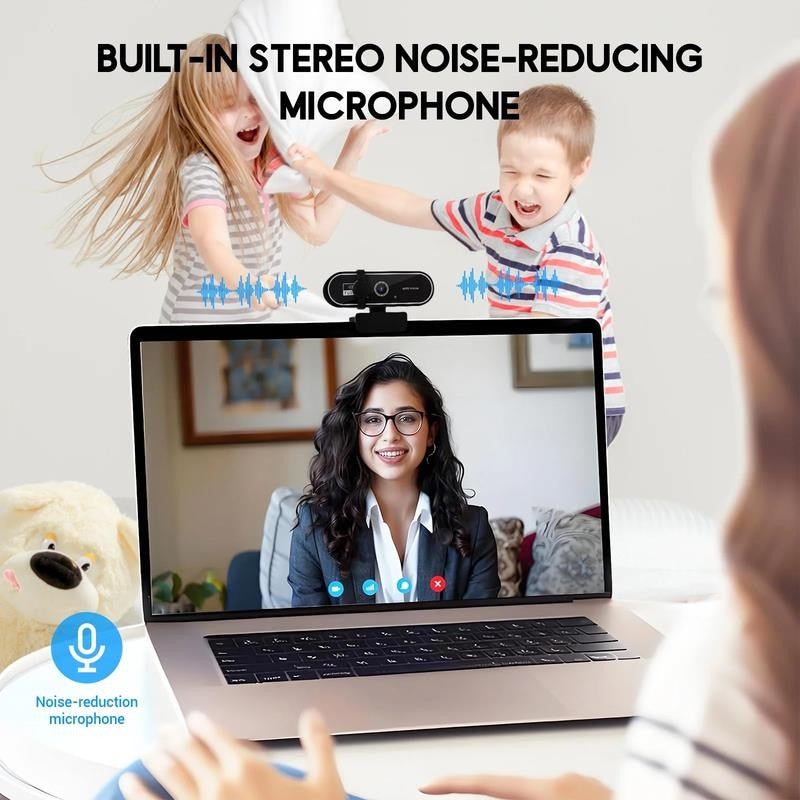 Webcam 4K HD USB Autofocus PC Webcam with Dual Mics for Xbox Laptop Computer Gam