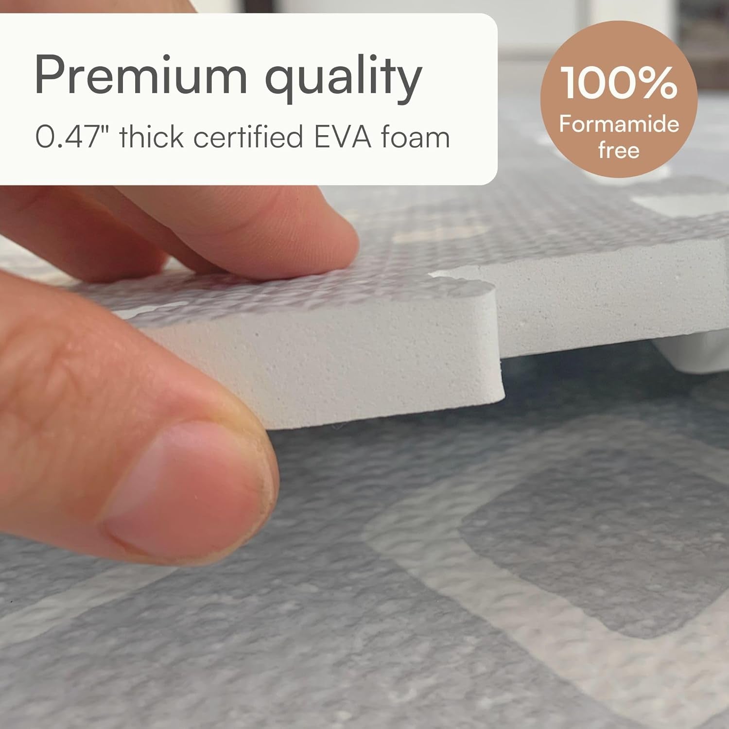 Baby Play Mat for Floor – 4X6Ft Gray | Soft Non Toxic Premium EVA Foam Tiles for Tummy Time, Crawling & Playroom – Waterproof Interlocking Floor Mat for Babies & Toddlers (6 Tiles)