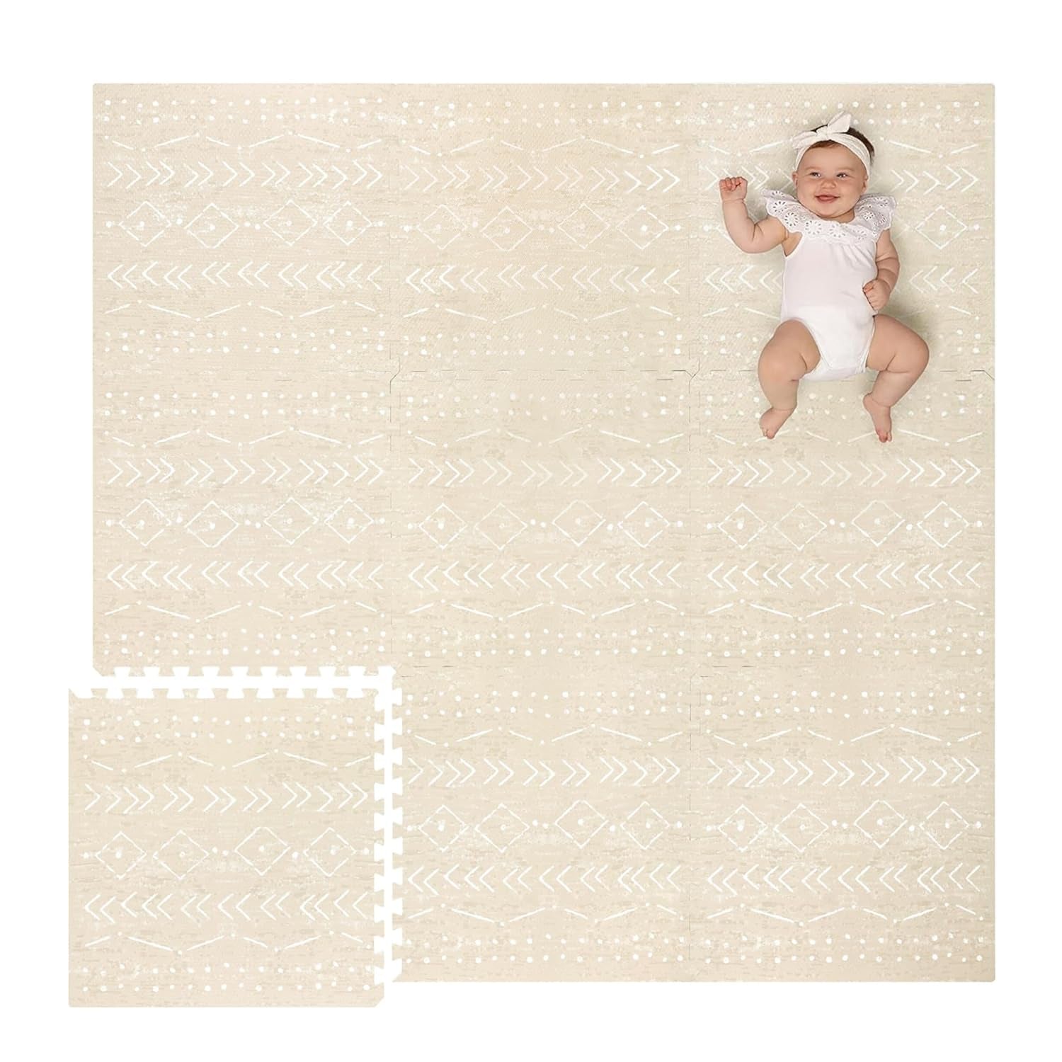 Baby Play Mat for Floor – 4X6Ft Gray | Soft Non Toxic Premium EVA Foam Tiles for Tummy Time, Crawling & Playroom – Waterproof Interlocking Floor Mat for Babies & Toddlers (6 Tiles)