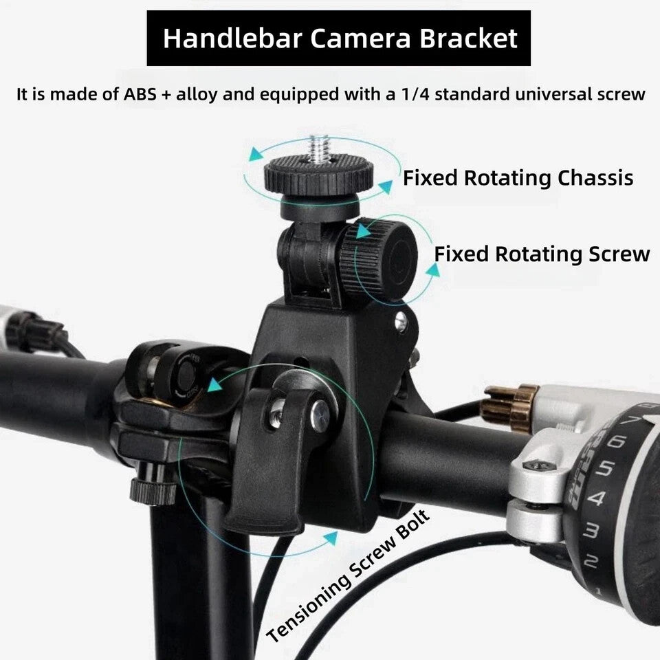 Action Camera Mount Clamp, Bike/Motorcycl