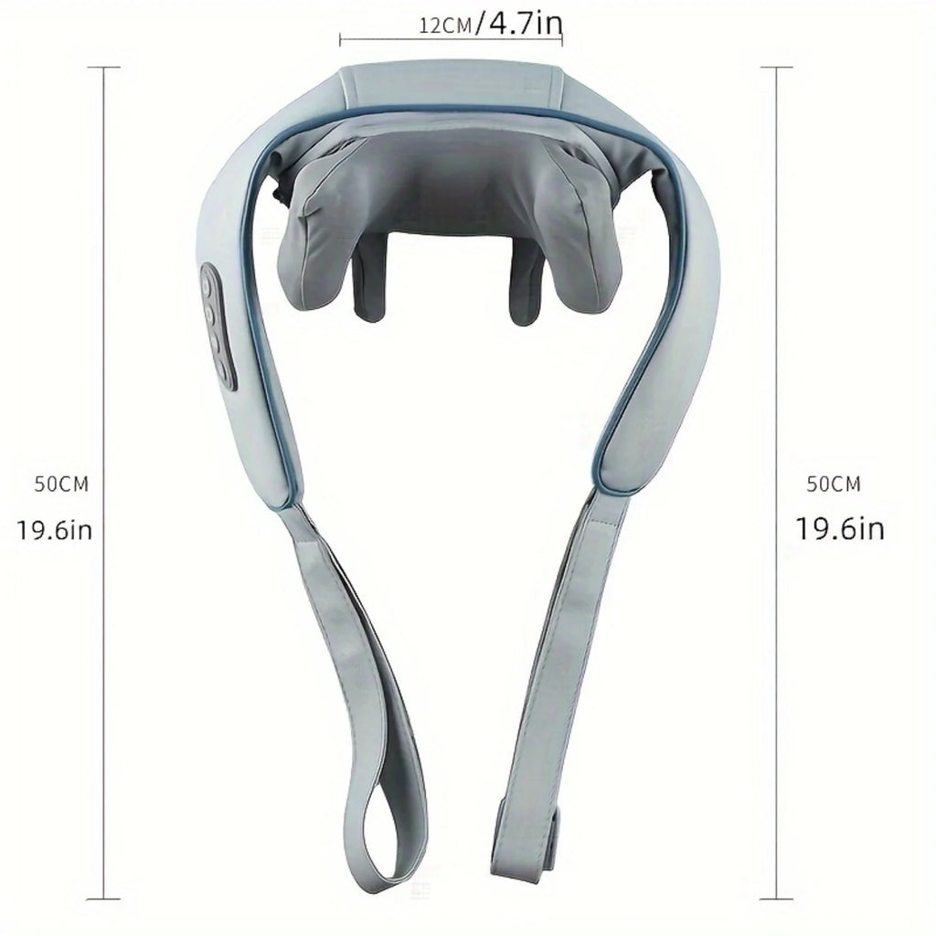 Shiatsu Neck Massager Pillow - 3D Heated Deep Tissue Massage - Rechargeable, Perfect for Relaxation at Home, Office, Travel - Fa