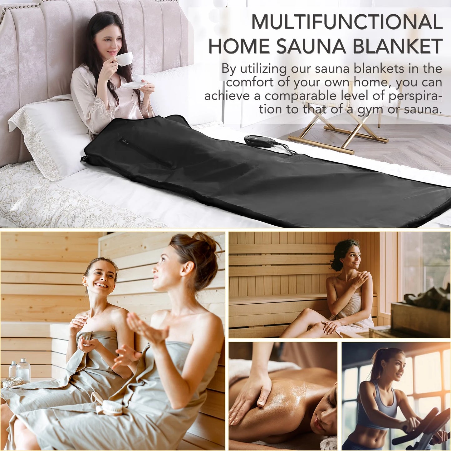 Portable Infrared Sauna Blanket,Sauna Bag for Home Use Weight Loss and Detox, 86-158°F,6 Ft X 2.6 Ft, Remote Control