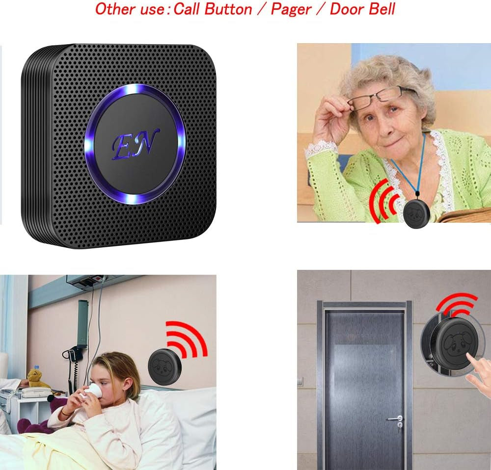 Dog Door Bell Wireless Doggie Doorbells for Potty Training with Waterproof Touch Button Dog Bells Included 2 Receiver and 3 Transmitters