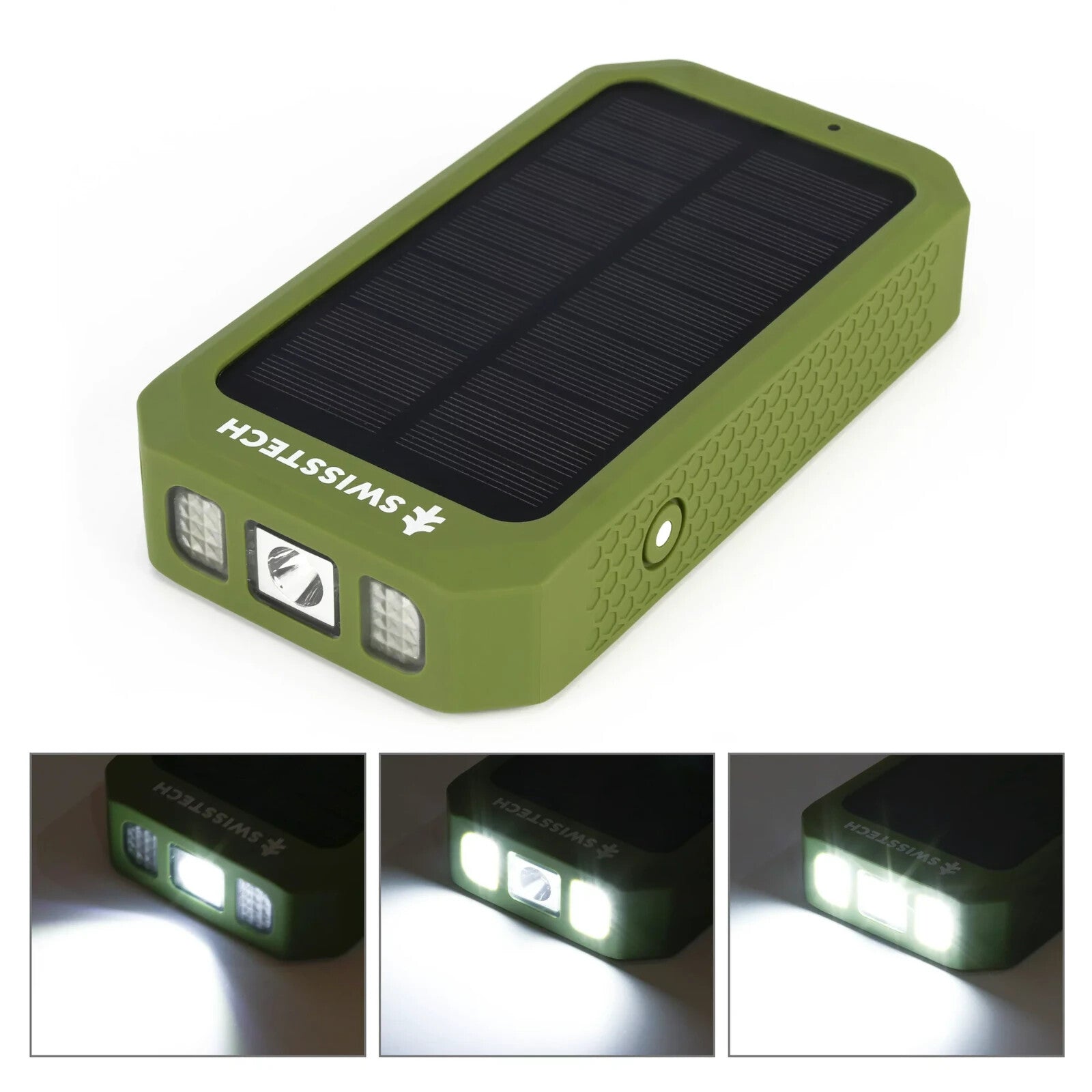 Swiss Tech 20000 Mah SOLAR PORTABLE POWER BANK / WIRELESS CHARGER WEATHER PROOF