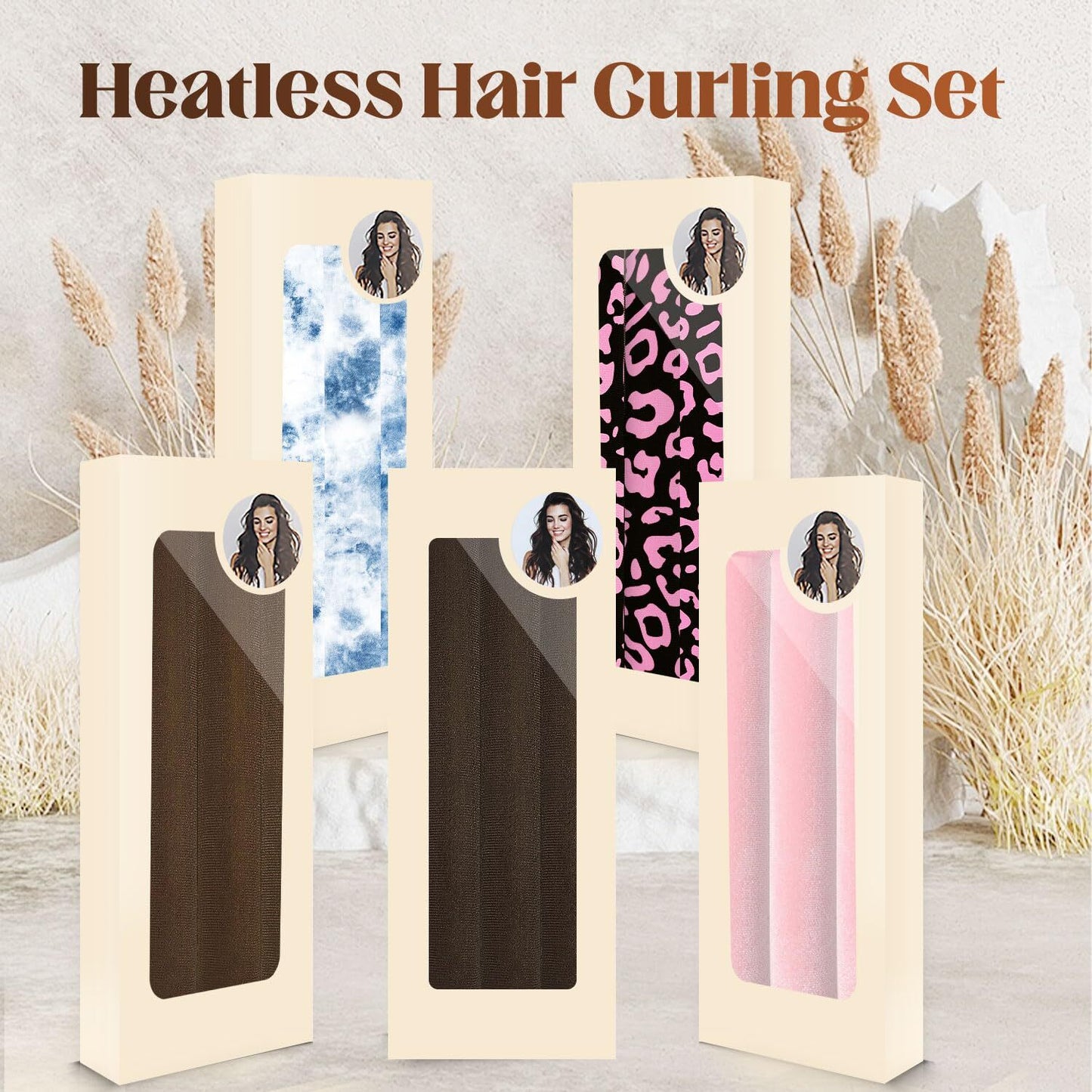 Heatless Hair Curler Overnight 3 Pcs Sponge Heatless Curling Rod with Satin Scar