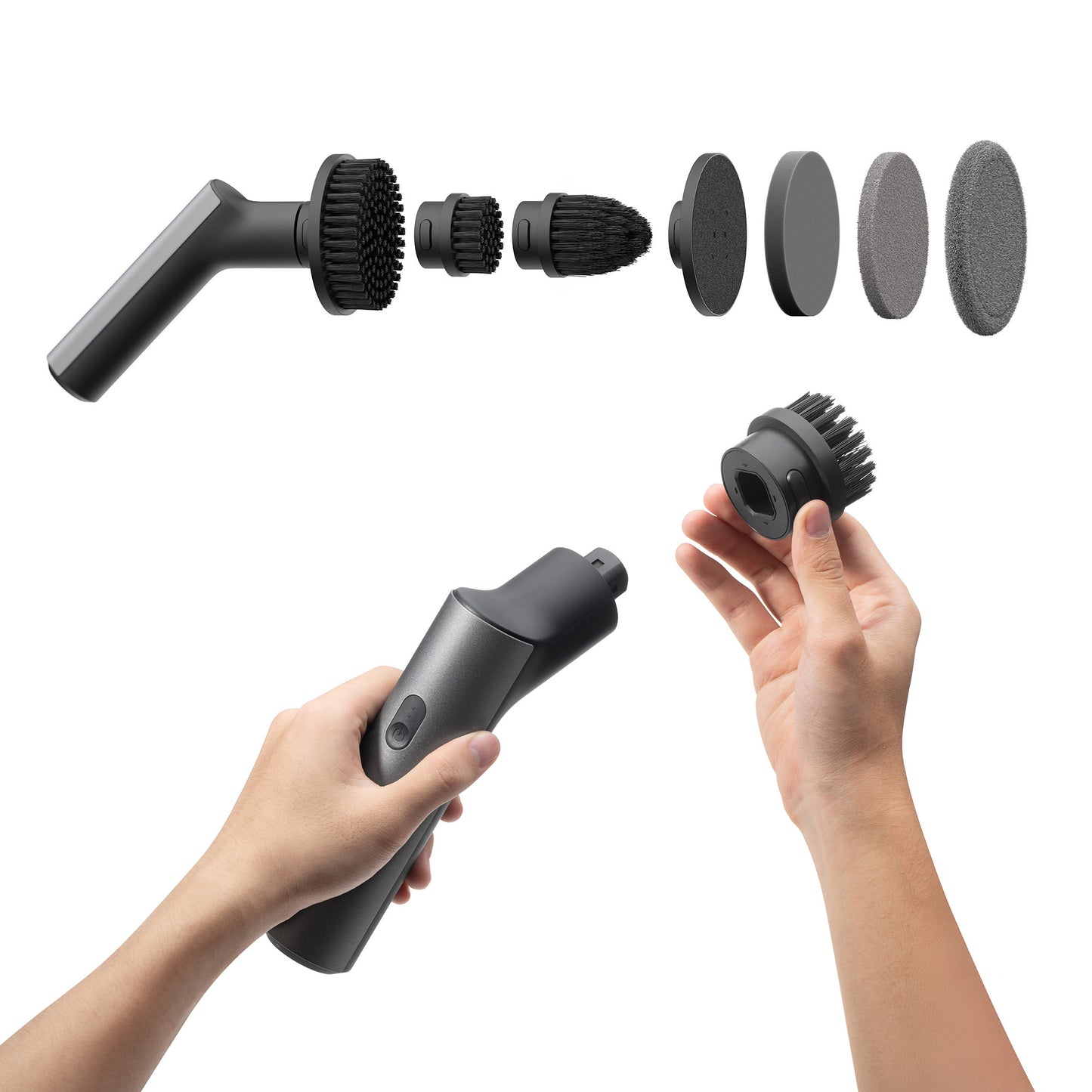 HOTO Cordless Spin Scrubber: 2.5 N·M Torque, Six Brush Heads, IPX7 Rated
