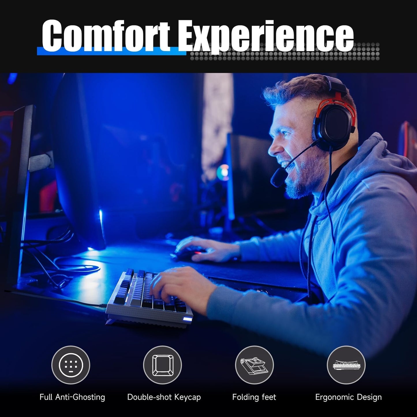 KEMOVE K98SE Mechanical Gaming Keyboard, 98 Keys LED Backlit Programmable Key...