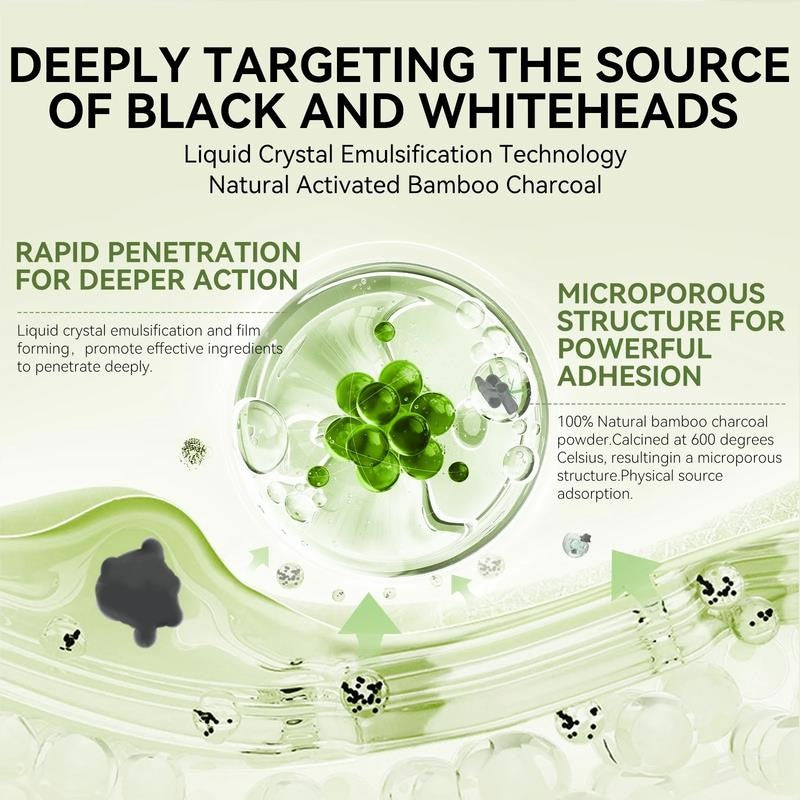 3-In-1 Blackhead Removal Set-Bamboo Charcoal Pore Strips (30G)&Pore Minimizing S