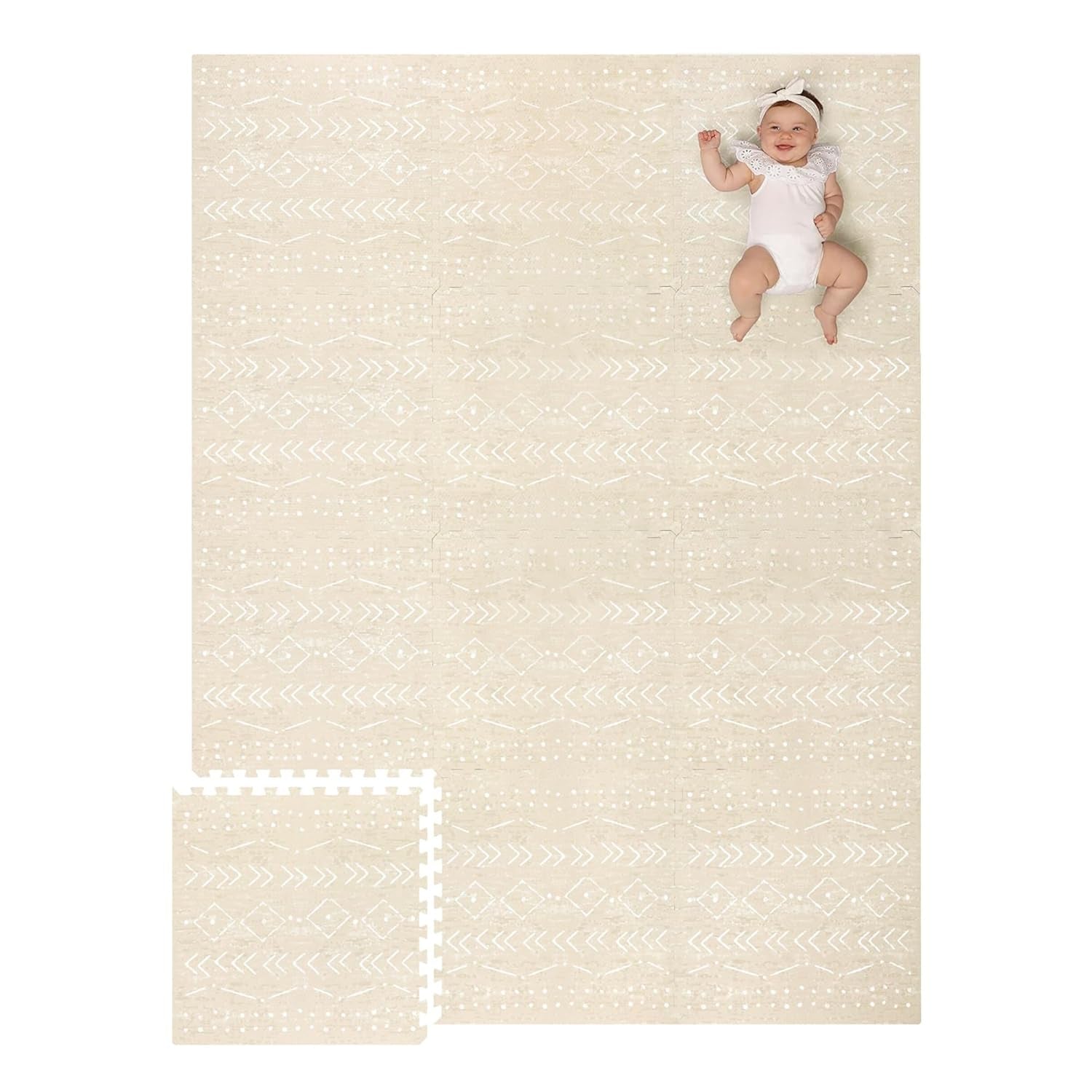 Baby Play Mat for Floor – 4X6Ft Gray | Soft Non Toxic Premium EVA Foam Tiles for Tummy Time, Crawling & Playroom – Waterproof Interlocking Floor Mat for Babies & Toddlers (6 Tiles)