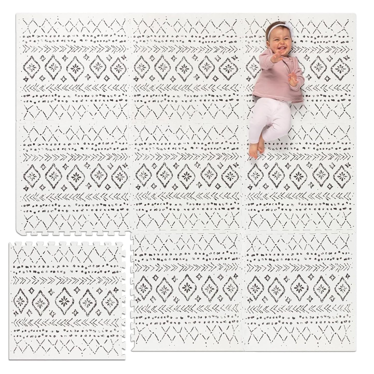 Baby Play Mat for Floor – 4X6Ft Gray | Soft Non Toxic Premium EVA Foam Tiles for Tummy Time, Crawling & Playroom – Waterproof Interlocking Floor Mat for Babies & Toddlers (6 Tiles)