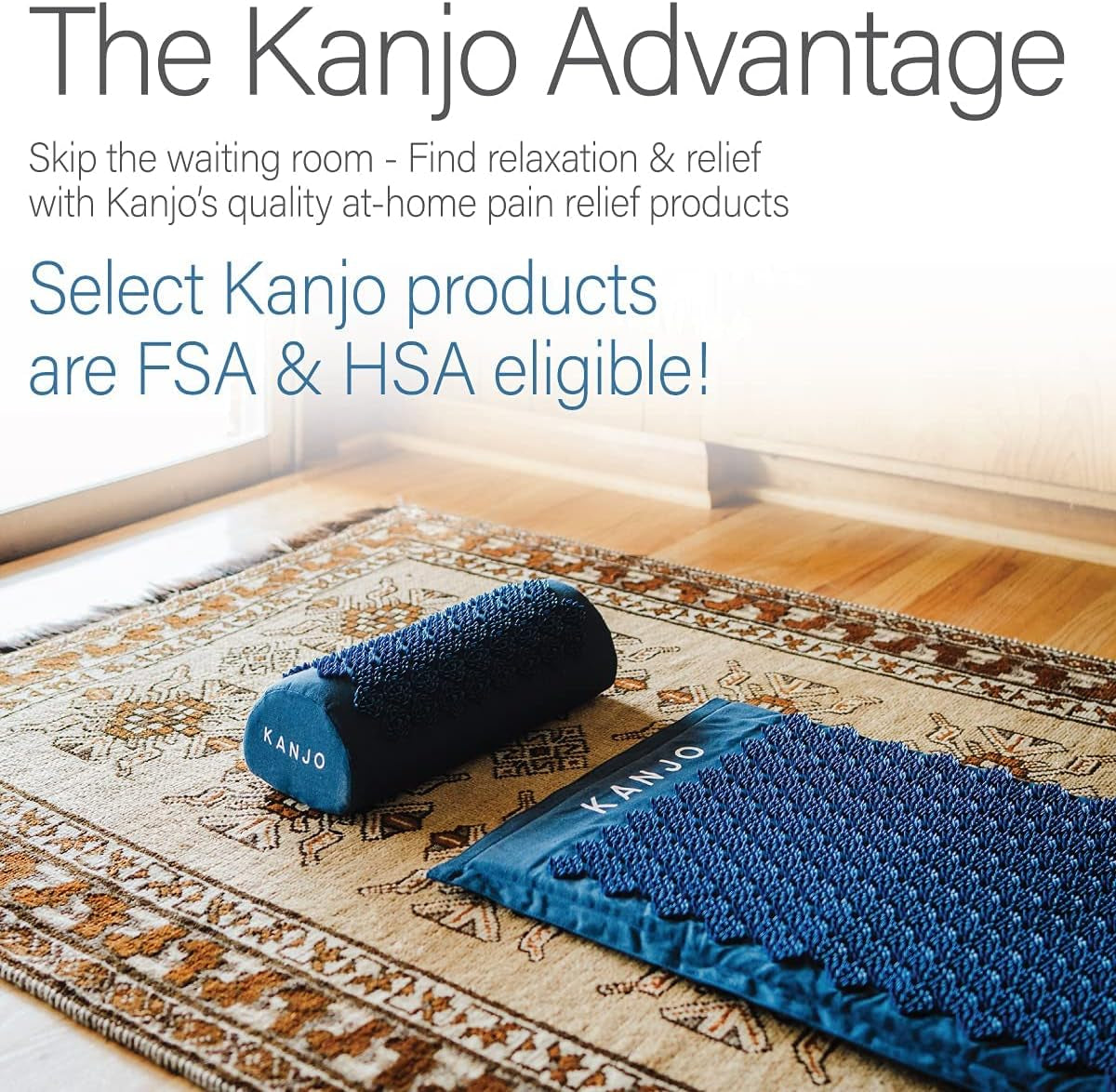 Acupressure Mat and Pillow Set for Back Pain Relief & Neck Pain Relief, with Pressure Points for Muscle Pain Relief with Travel Bag - Navy