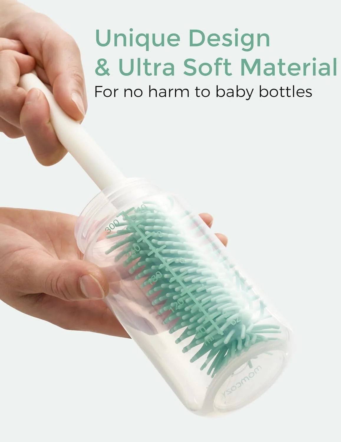 Bottle Brush Set - Baby Bottle Cleaner Kit with Silicone Brush, Nipple Brush, Straw Brush, Soap Dispenser, Drying Rack - 7 in 1 Bottle Cleaning Tool for Home and Travel, Pink