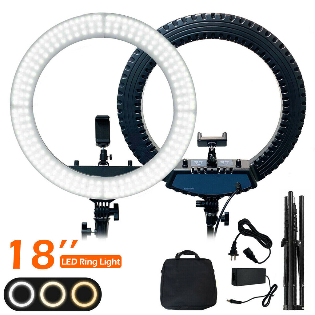 18" LED Ring Light Kit with Stand Dimmable 6000K