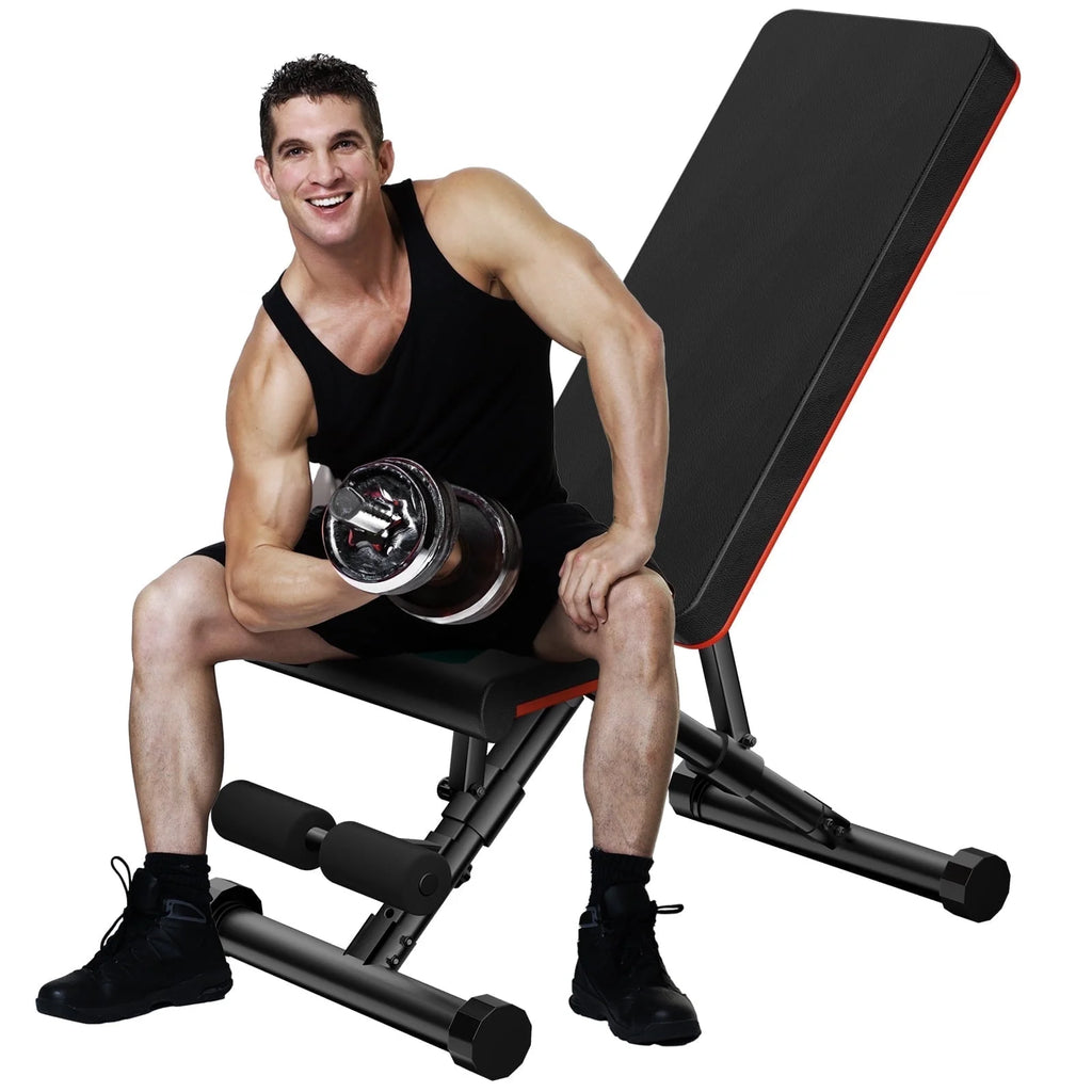 Adjustable Workout Bench for Home Gym, 795Lbs Weight Capacity Foldable Bench Press, Black