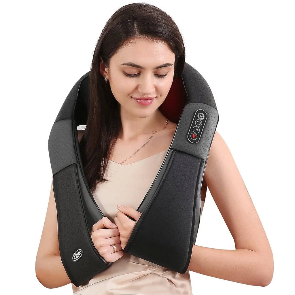 Neck and Shoulder Massager with Heat, 3D Deep Tissue Kneading Shiatsu Massager for Muscle Relief, Gift for Women Men Christmas