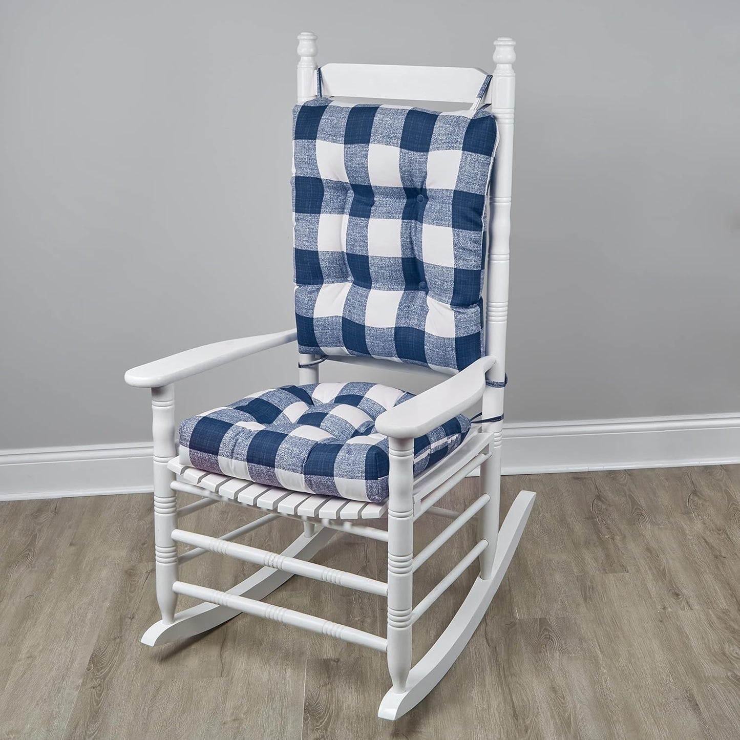 Solarium Rocking Chair Cushion Set, Assembled in the USA, for Indoor & Outdoor Use, Patio, Living Room, or Nursery, 2-Piece Set, 19"X19" Seat and 21"X18" Seatback, 04 Black