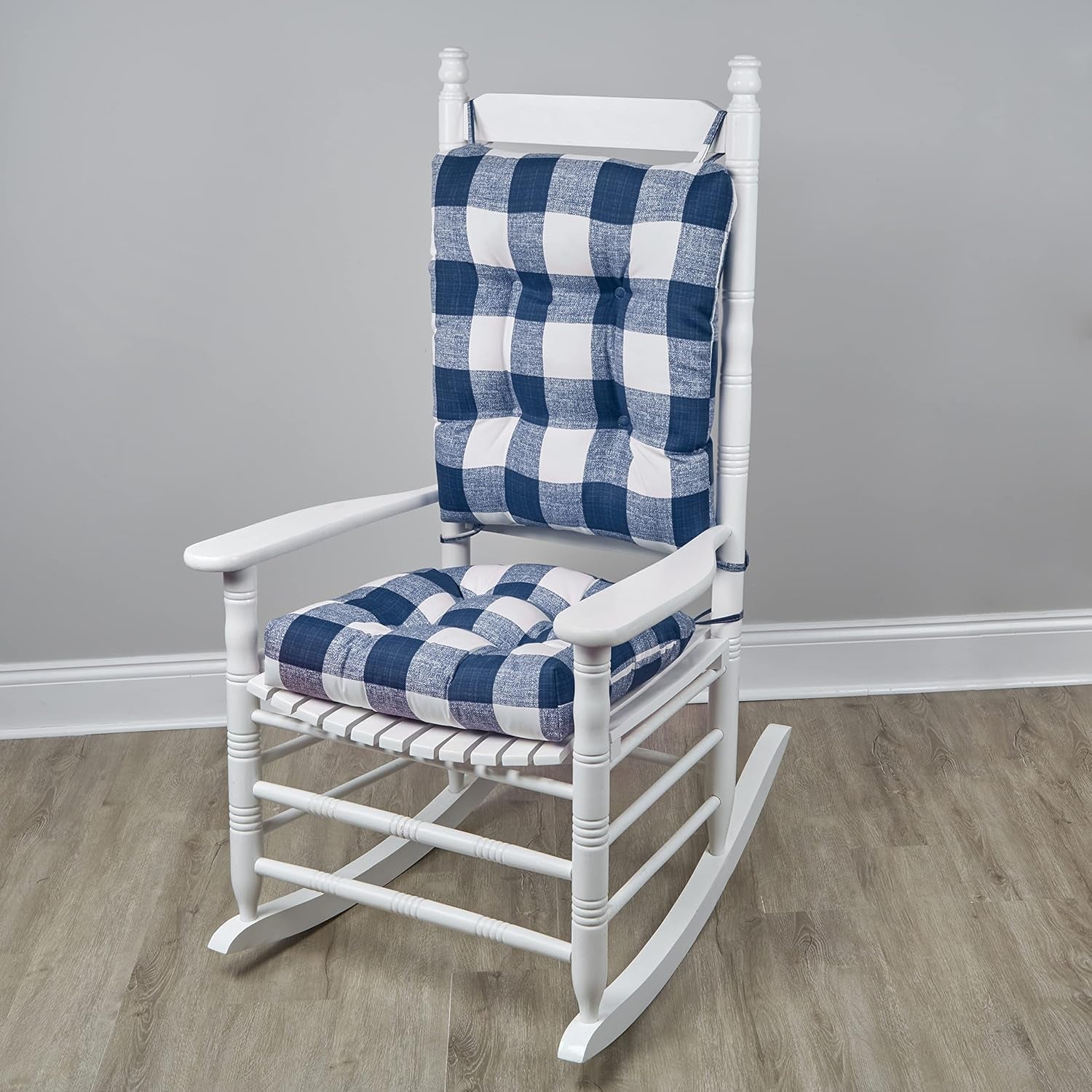 Solarium Rocking Chair Cushion Set, Assembled in the USA, for Indoor & Outdoor Use, Patio, Living Room, or Nursery, 2-Piece Set, 19"X19" Seat and 21"X18" Seatback, 04 Black