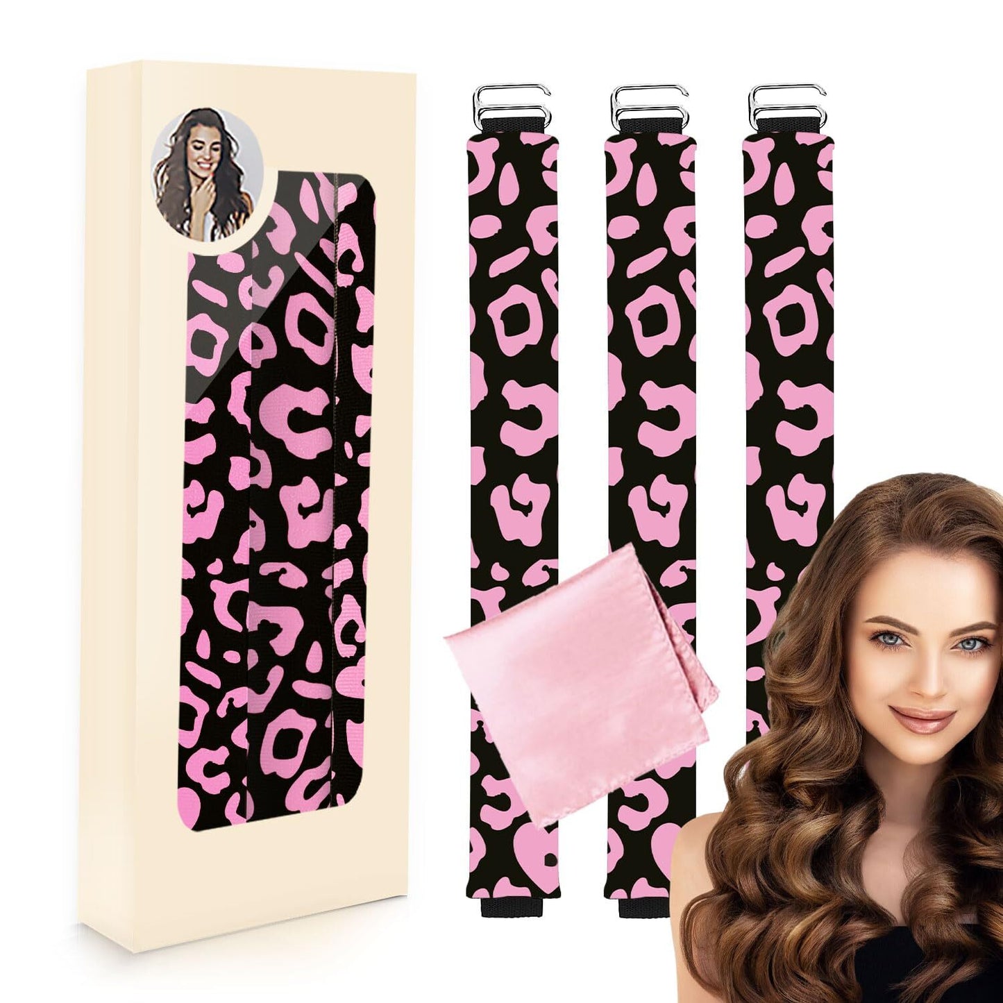 Heatless Hair Curler Overnight 3 Pcs Sponge Heatless Curling Rod with Satin Scar