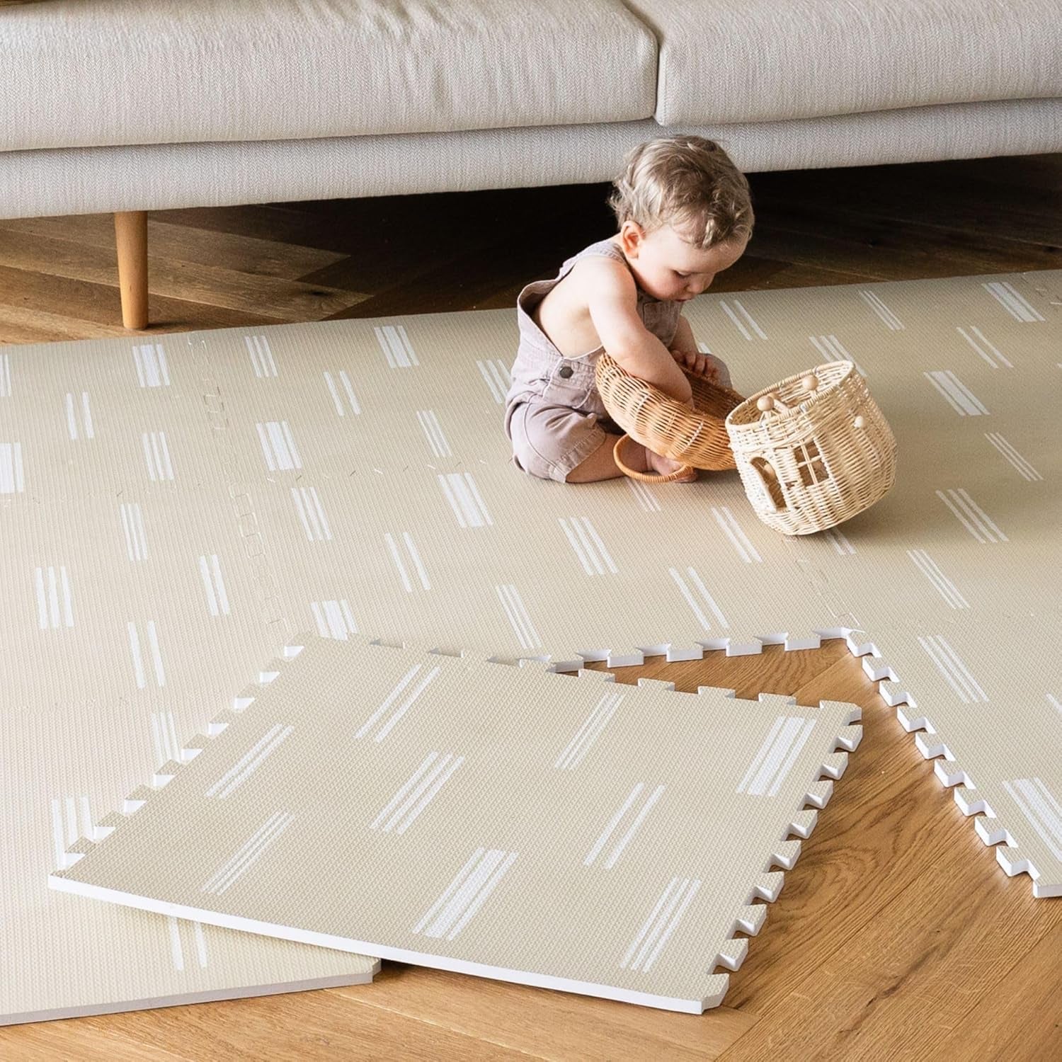 Baby Play Mat for Floor – 4X6Ft Gray | Soft Non Toxic Premium EVA Foam Tiles for Tummy Time, Crawling & Playroom – Waterproof Interlocking Floor Mat for Babies & Toddlers (6 Tiles)